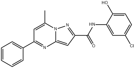 N-(5-chloro-2-hydroxyphenyl)-7-methyl-5-phenylpyrazolo[1,5-a]pyrimidine-2-carboxamide Struktur