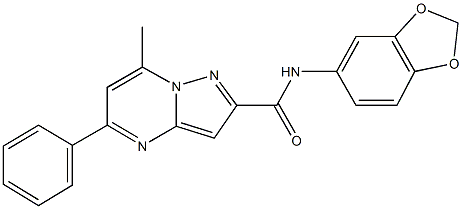 N-(1,3-benzodioxol-5-yl)-7-methyl-5-phenylpyrazolo[1,5-a]pyrimidine-2-carboxamide Struktur