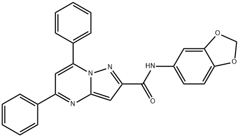 N-(1,3-benzodioxol-5-yl)-5,7-diphenylpyrazolo[1,5-a]pyrimidine-2-carboxamide Struktur