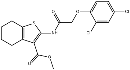 methyl 2-{[(2,4-dichlorophenoxy)acetyl]amino}-4,5,6,7-tetrahydro-1-benzothiophene-3-carboxylate Struktur