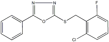 (2-chloro-6-fluorophenyl)methyl 5-phenyl-1,3,4-oxadiazol-2-yl sulfide Struktur