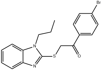 1-(4-bromophenyl)-2-[(1-propyl-1H-benzimidazol-2-yl)sulfanyl]ethanone Struktur