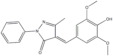 4-(4-hydroxy-3,5-dimethoxybenzylidene)-5-methyl-2-phenyl-2,4-dihydro-3H-pyrazol-3-one Struktur