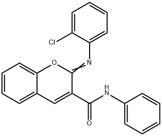 2-[(2-chlorophenyl)imino]-N-phenyl-2H-chromene-3-carboxamide Struktur