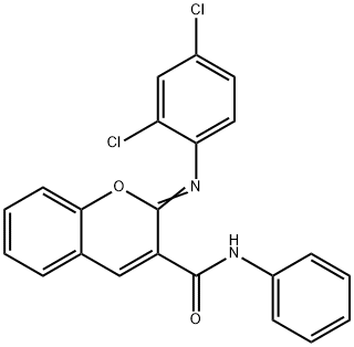 2-[(2,4-dichlorophenyl)imino]-N-phenyl-2H-chromene-3-carboxamide Struktur