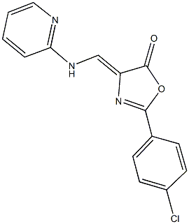 2-(4-chlorophenyl)-4-[(2-pyridinylamino)methylene]-1,3-oxazol-5(4H)-one Struktur