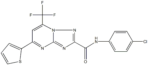 N-(4-chlorophenyl)-5-(2-thienyl)-7-(trifluoromethyl)[1,2,4]triazolo[1,5-a]pyrimidine-2-carboxamide Struktur