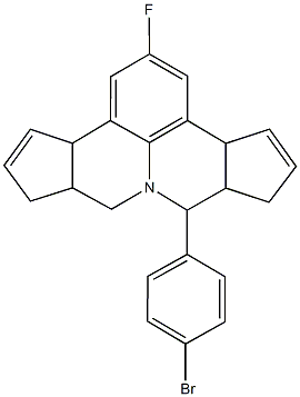 7-(4-bromophenyl)-2-fluoro-3b,6,6a,7,9,9a,10,12a-octahydrocyclopenta[c]cyclopenta[4,5]pyrido[3,2,1-ij]quinoline Struktur