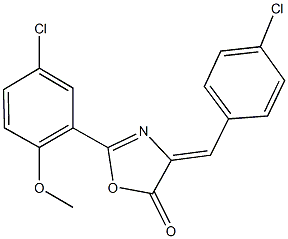 4-(4-chlorobenzylidene)-2-(5-chloro-2-methoxyphenyl)-1,3-oxazol-5(4H)-one Struktur