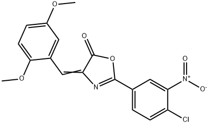 2-{4-chloro-3-nitrophenyl}-4-(2,5-dimethoxybenzylidene)-1,3-oxazol-5(4H)-one Struktur