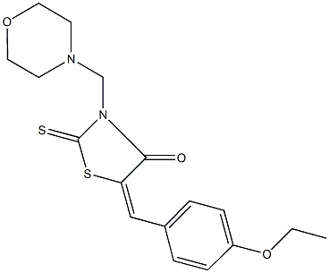 5-(4-ethoxybenzylidene)-3-(4-morpholinylmethyl)-2-thioxo-1,3-thiazolidin-4-one Struktur