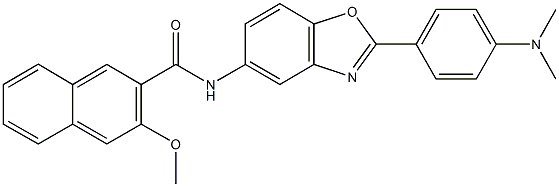 N-{2-[4-(dimethylamino)phenyl]-1,3-benzoxazol-5-yl}-3-methoxy-2-naphthamide Struktur