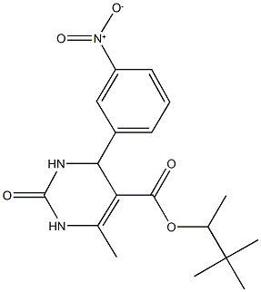 1,2,2-trimethylpropyl 4-{3-nitrophenyl}-6-methyl-2-oxo-1,2,3,4-tetrahydro-5-pyrimidinecarboxylate Struktur