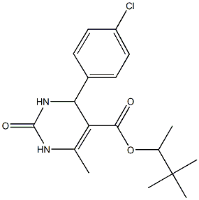 1,2,2-trimethylpropyl 4-(4-chlorophenyl)-6-methyl-2-oxo-1,2,3,4-tetrahydro-5-pyrimidinecarboxylate Struktur