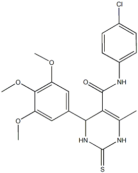 N-(4-chlorophenyl)-6-methyl-2-thioxo-4-(3,4,5-trimethoxyphenyl)-1,2,3,4-tetrahydro-5-pyrimidinecarboxamide Struktur