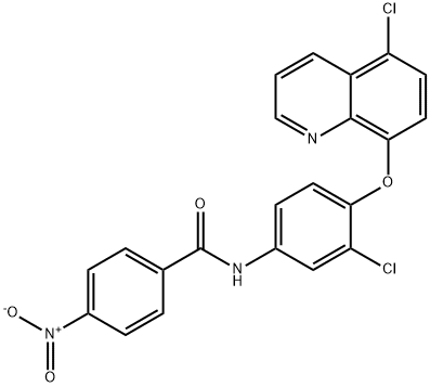 N-{3-chloro-4-[(5-chloro-8-quinolinyl)oxy]phenyl}-4-nitrobenzamide Struktur