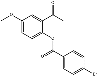 2-acetyl-4-methoxyphenyl 4-bromobenzoate Struktur