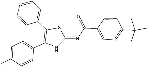 4-tert-butyl-N-(4-(4-methylphenyl)-5-phenyl-1,3-thiazol-2(3H)-ylidene)benzamide Struktur