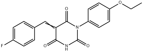 1-(4-ethoxyphenyl)-5-(4-fluorobenzylidene)-2,4,6(1H,3H,5H)-pyrimidinetrione Struktur