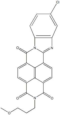 10-chloro-2-(3-methoxypropyl)benzimidazo[2,1-b]benzo[lmn][3,8]phenanthroline-1,3,6(2H)-trione Struktur