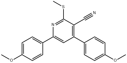 4,6-bis(4-methoxyphenyl)-2-(methylsulfanyl)nicotinonitrile Struktur