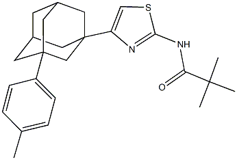 2,2-dimethyl-N-{4-[3-(4-methylphenyl)-1-adamantyl]-1,3-thiazol-2-yl}propanamide Struktur