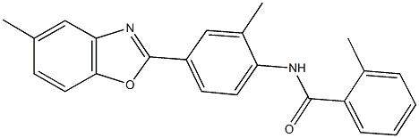 2-methyl-N-[2-methyl-4-(5-methyl-1,3-benzoxazol-2-yl)phenyl]benzamide Struktur