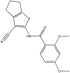 N-(3-cyano-5,6-dihydro-4H-cyclopenta[b]thien-2-yl)-2,4-dimethoxybenzamide Struktur