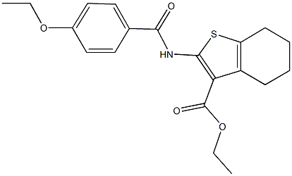 ethyl 2-[(4-ethoxybenzoyl)amino]-4,5,6,7-tetrahydro-1-benzothiophene-3-carboxylate Struktur