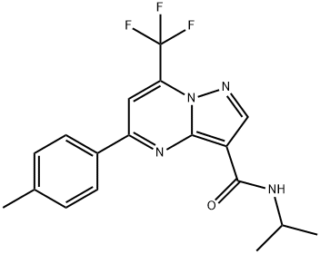 N-isopropyl-5-(4-methylphenyl)-7-(trifluoromethyl)pyrazolo[1,5-a]pyrimidine-3-carboxamide Struktur