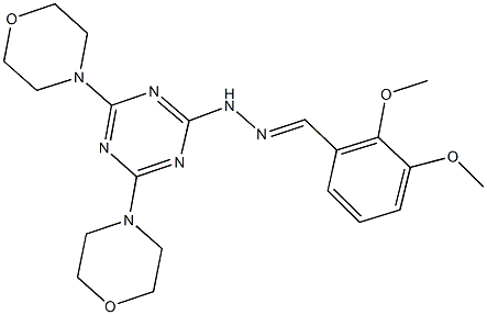 2,3-dimethoxybenzaldehyde [4,6-di(4-morpholinyl)-1,3,5-triazin-2-yl]hydrazone Struktur