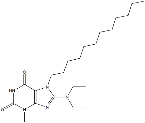 8-(diethylamino)-7-dodecyl-3-methyl-3,7-dihydro-1H-purine-2,6-dione Struktur