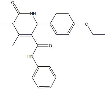 4-(4-ethoxyphenyl)-1,6-dimethyl-2-oxo-N-phenyl-1,2,3,4-tetrahydro-5-pyrimidinecarboxamide Struktur