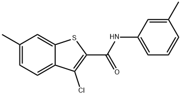 3-chloro-6-methyl-N-(3-methylphenyl)-1-benzothiophene-2-carboxamide Struktur