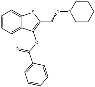 2-[(1-piperidinylimino)methyl]-1-benzothien-3-yl benzoate Struktur