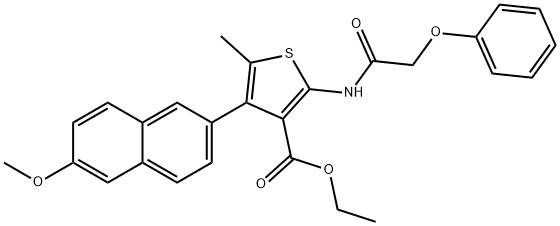 ethyl 4-(6-methoxy-2-naphthyl)-5-methyl-2-[(phenoxyacetyl)amino]-3-thiophenecarboxylate Struktur