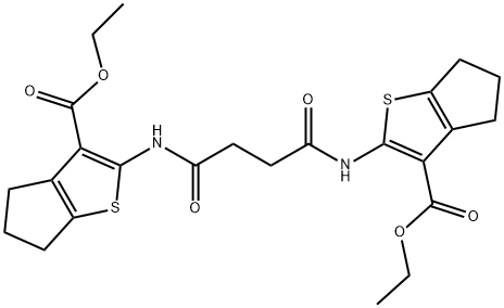 ethyl 2-[(4-{[3-(ethoxycarbonyl)-5,6-dihydro-4H-cyclopenta[b]thien-2-yl]amino}-4-oxobutanoyl)amino]-5,6-dihydro-4H-cyclopenta[b]thiophene-3-carboxylate Struktur