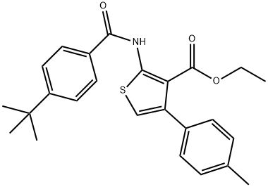 ethyl 2-[(4-tert-butylbenzoyl)amino]-4-(4-methylphenyl)-3-thiophenecarboxylate Struktur