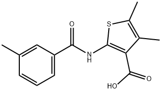 4,5-dimethyl-2-[(3-methylbenzoyl)amino]-3-thiophenecarboxylic acid Struktur