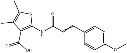 2-{[3-(4-methoxyphenyl)acryloyl]amino}-4,5-dimethyl-3-thiophenecarboxylic acid Struktur