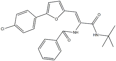 N-{1-[(tert-butylamino)carbonyl]-2-[5-(4-chlorophenyl)-2-furyl]vinyl}benzamide Struktur