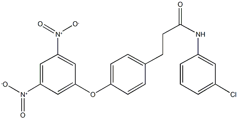 3-(4-{3,5-bisnitrophenoxy}phenyl)-N-(3-chlorophenyl)propanamide Struktur