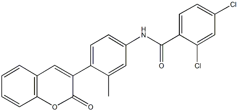 2,4-dichloro-N-[3-methyl-4-(2-oxo-2H-chromen-3-yl)phenyl]benzamide Struktur