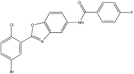 N-[2-(5-bromo-2-chlorophenyl)-1,3-benzoxazol-5-yl]-4-fluorobenzamide Struktur