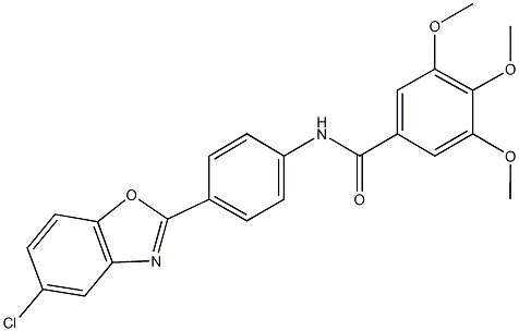 N-[4-(5-chloro-1,3-benzoxazol-2-yl)phenyl]-3,4,5-trimethoxybenzamide Struktur