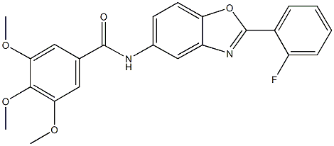 N-[2-(2-fluorophenyl)-1,3-benzoxazol-5-yl]-3,4,5-trimethoxybenzamide Struktur