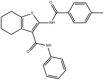 2-[(4-methylbenzoyl)amino]-N-phenyl-4,5,6,7-tetrahydro-1-benzothiophene-3-carboxamide Struktur