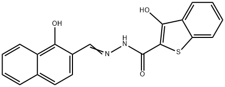 3-hydroxy-N'-[(1-hydroxy-2-naphthyl)methylene]-1-benzothiophene-2-carbohydrazide Struktur