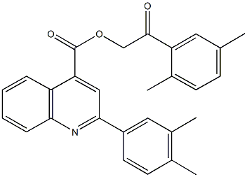 2-(2,5-dimethylphenyl)-2-oxoethyl 2-(3,4-dimethylphenyl)-4-quinolinecarboxylate Struktur