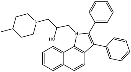 1-(2,3-diphenyl-1H-benzo[g]indol-1-yl)-3-(4-methyl-1-piperidinyl)-2-propanol Struktur